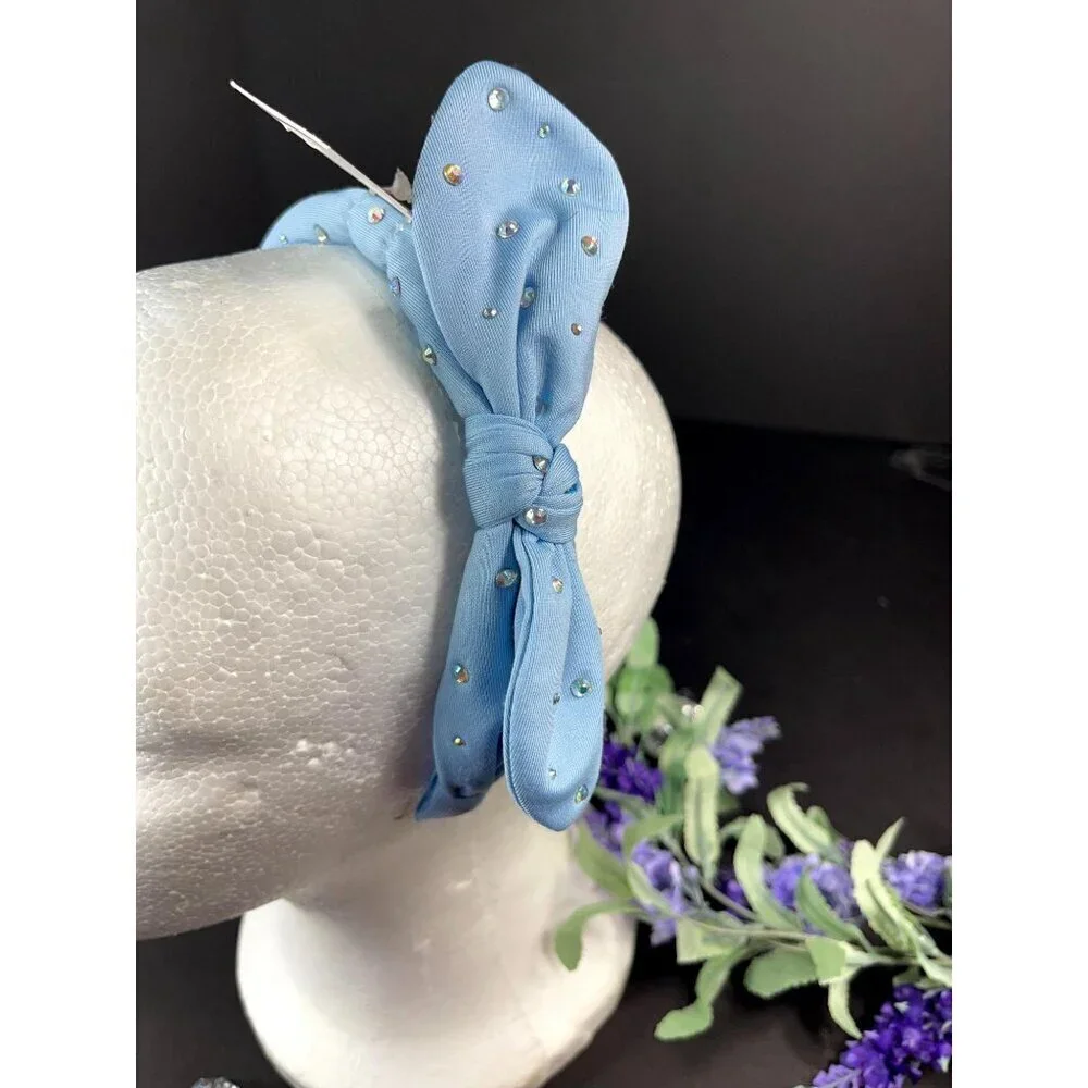Justice Headband Rhinestone Blue Denim Girls Hair Care Hair Knot Accessories